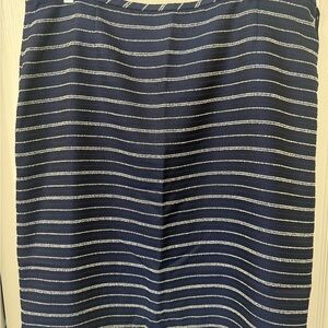Preston & York Navy and White Striped Pencil Skirt